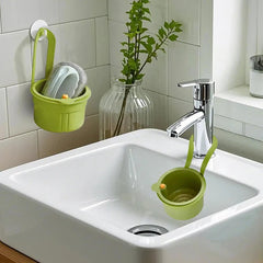 Sink Strainer Basket Automatic Food Waste Drain Basket with Removable Bottom