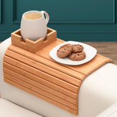 Bamboo Cup Holder Foldable Tray