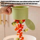 Sink Strainer Basket Automatic Food Waste Drain Basket with Removable Bottom