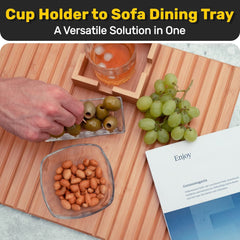 Bamboo Cup Holder Foldable Tray